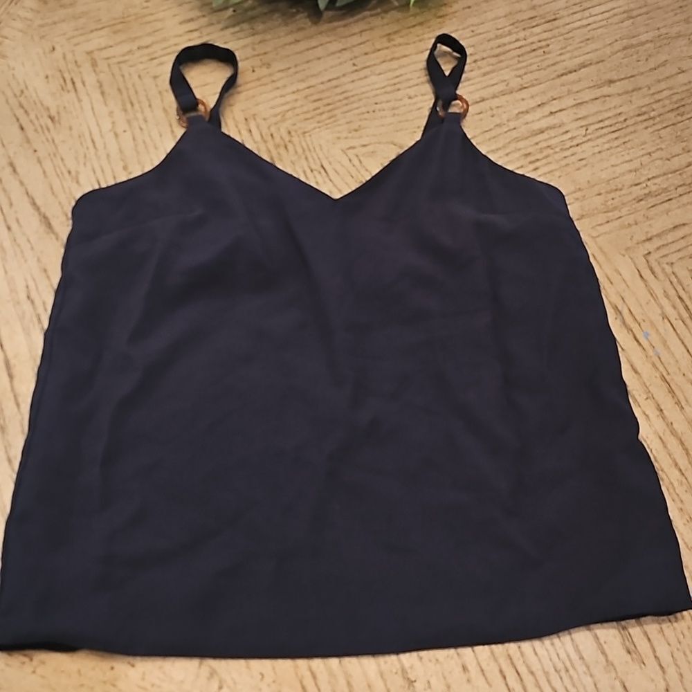 Topshop Navy Blue V NeckTank Top Camisole Size 6